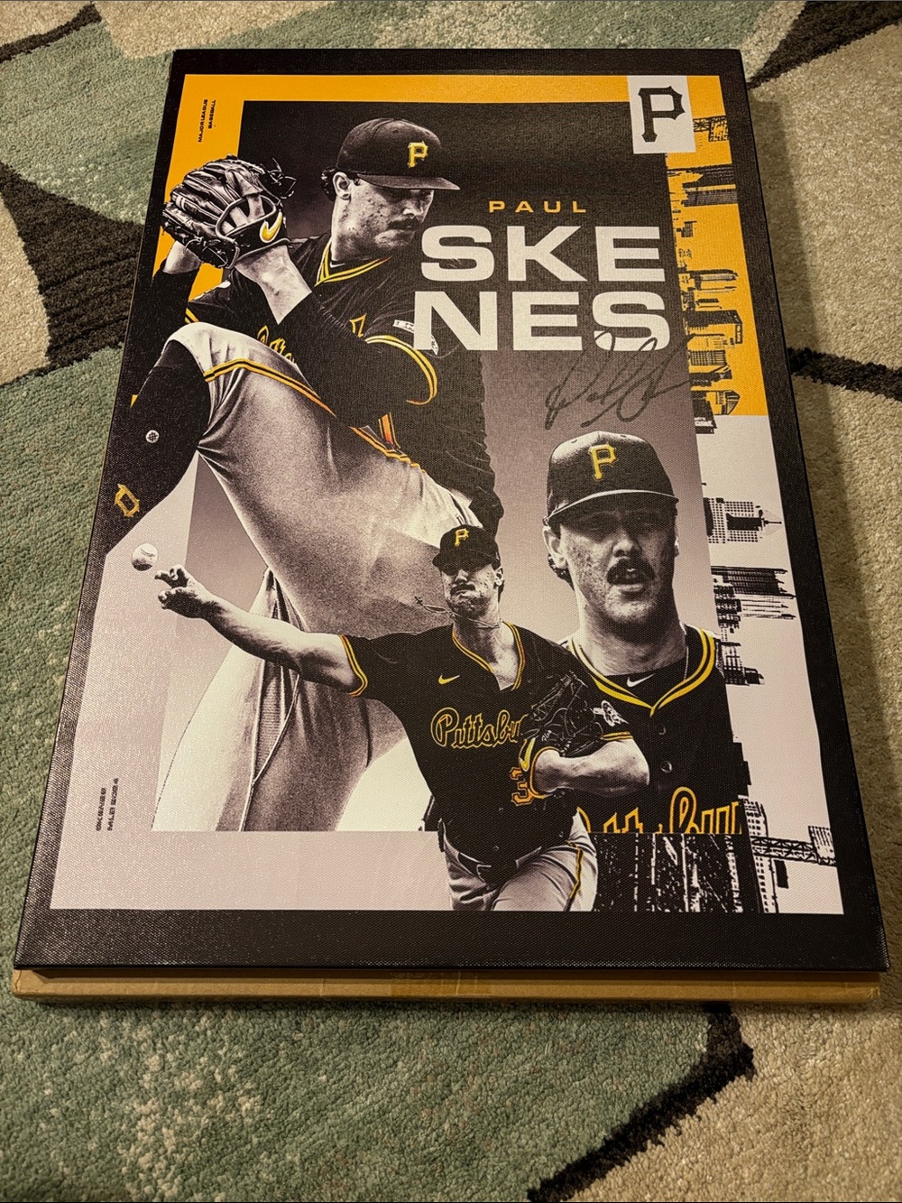 Nike Paul Skenes Framed Wall Art - Black, Gold, White
